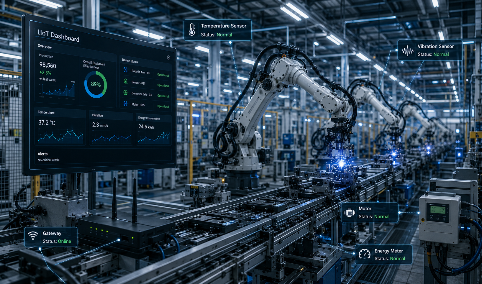 صنعت و کارخانه‌ها (Industrial IoT - IIoT)