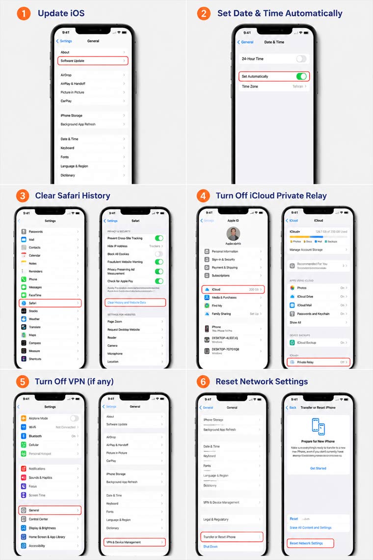 حل مشکل your connection is not private در آیفون